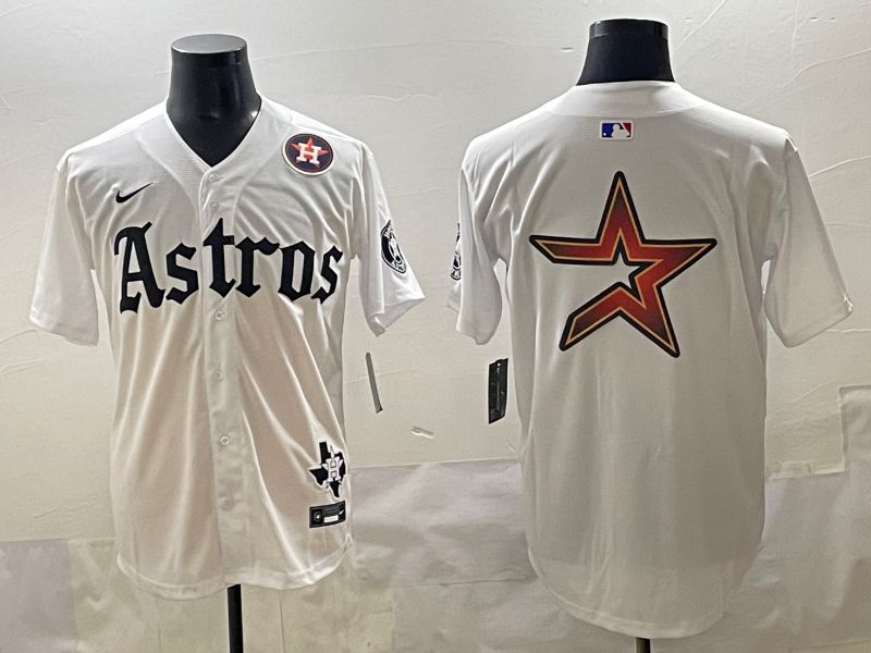 Men 2025 Houston Astros Blank White Five generations Joint Name Nike MLB Jersey style 20